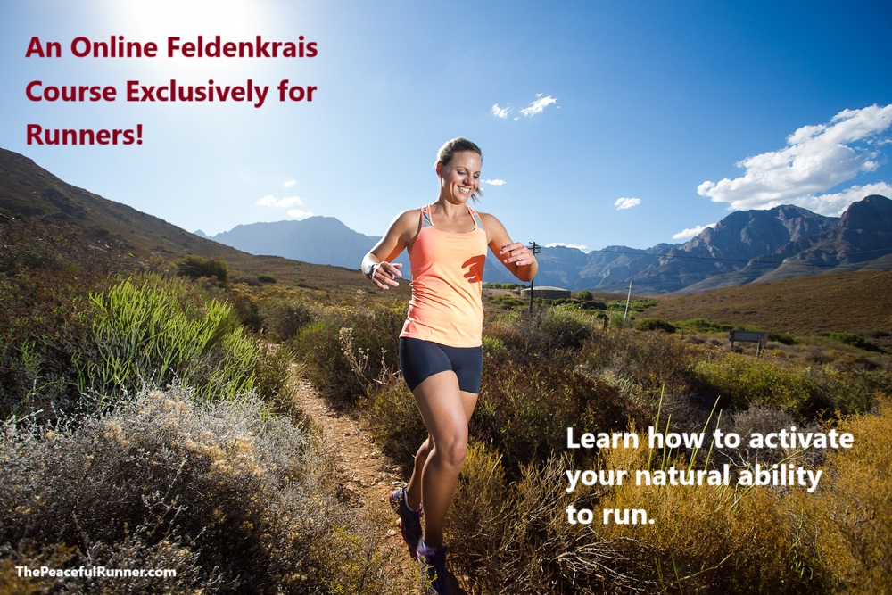 Young woman running easily and happy in nature